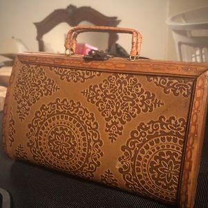 Vintage wooden clutch